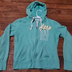 Women's Teal Hoodie Jacket vintage Aeropostale